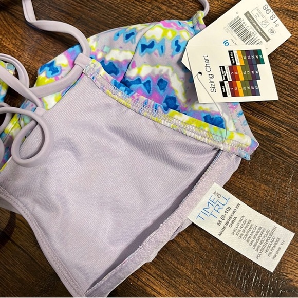 Time and Tru Women's 2-Pieces Wave Print Bikini Swimsuit Size M (8-10) - Picture 8 of 13
